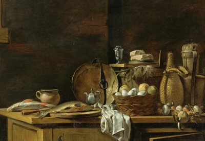 Kitchen Table Still Life by Nicolas Henri Jeaurat de Bertry